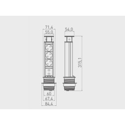 Подовжувач d 60 3 розетки SCHUKO 2xUSB 220-240V Чорний GTV