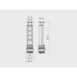 Подовжувач d 60 3 розетки SCHUKO Чорний 220-240V AE-BPW3S60-20 GTV