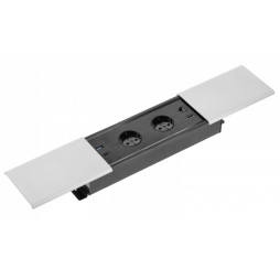 Подовжувач PRESTINO 2 розетки SCHUKO USB А+С QC RJ45, HDMI провід 1,5м 220-240V Алюміній GTV