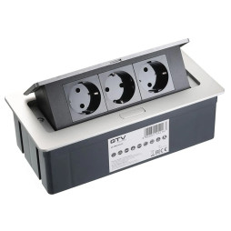 Подовжувач SOFT 3 розетки SCHUKO провід 1,5м з вилкою 220-240V Алюміній GTV