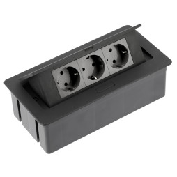 Подовжувач SOFT 3 розетки SCHUKO провід 1,5м з вилкою 220-240V Чорний AE-PBSC3GS-20NN GTV