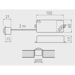 Вимикач з датчиком руху PIR 110-240V Білий GTV (AE-WBEZ-DPIR-10)