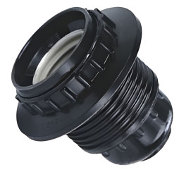 Патрон LEMANSO Е27 бакеліт, різьба з кільцем чорний / LM2522