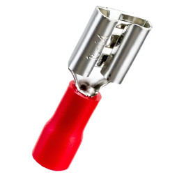 Клема кабельна плоска LM2687 Lemanso FDD-1,25-250 "мама" + т/трубка  (100шт) червона