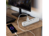 Мережевий подовжувач VIDEX ONCORD з/з 3п 3м (3x1.5мм) 2.4А 2USB+USB-C з кнопкою White