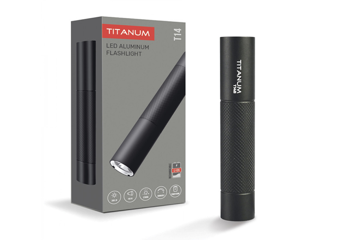Портативний світлодіодний ліхтарик TITANUM TLF-T14B 300Lm 5000K Black