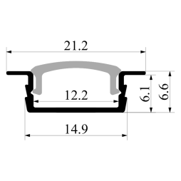 Профиль алюминиевый LEDUA для LED ленты врезной 2 м