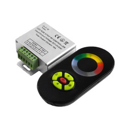 Контролер чорний RGB 18А 12-24V радіо сенсорний 2 роки гарантії LEDUA