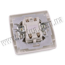 Вимикач подвійний накладний білий Yaweitai