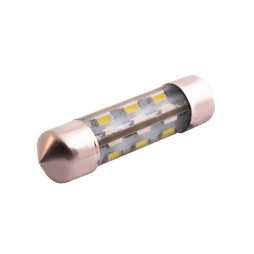 Светодиодная автолампа C5W SV8.5 силикон 12В 36мм SMD3014-24led белый