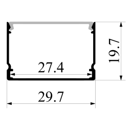 Алюминиевый профиль для светодиодной ленты АЛ-48 2 метра анодированный накладной без диффузора LEDUA