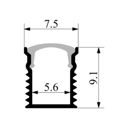Алюминиевый профиль для светодиодной ленты АЛ-04-2 2 метра анодированный накладной «Местами деформация» LEDUA
