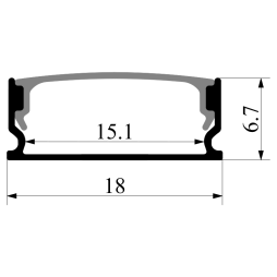 Алюминиевый профиль для светодиодной ленты АЛ-85 2 метра черный накладной «Местами деформация» без диффузора LEDUA