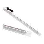 Кліпса світлодіодна пластикова для підсвітки скляних полиць 12V/DC 2,4w 500мм, тепло біле світло, білий провід LEDUA
