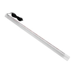 Кліпса світлодіодна пластикова для підсвітки скляних полиць 12V/DC 2,4w 500мм, тепло біле світло, білий провід LEDUA