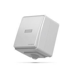 Выключатель наружный одноклавишный с подсветкой серый IP65 BINERA (VF-BNW11L-G) VIDEX