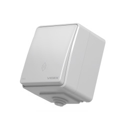 Выключатель наружный одноклавишный проходной серый IP65 BINERA (VF-BNW11P-G) VIDEX