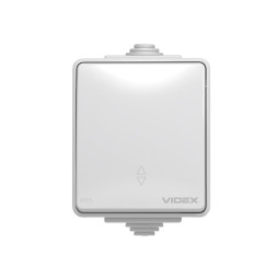 Выключатель наружный одноклавишный проходной серый IP65 BINERA (VF-BNW11P-G) VIDEX