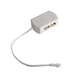 Розподільча коробка RGB 4 отвори, біла, 100mm 22AWG  міні мама LEDUA