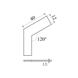 Угольник 120 градусов для светильников Шестиугольник АЛ-04-1 1,5мм