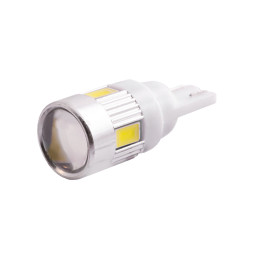 Світлодіодна авто лампа T10-5630-6smd з лінзою білий 24V LEDUA