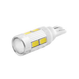 Світлодіодна авто лампа T10-5630-10smd з лінзою білий 24V LEDUA