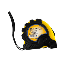 Рулетка 5м*25мм LTL70010 жовто-чорна Лємансо