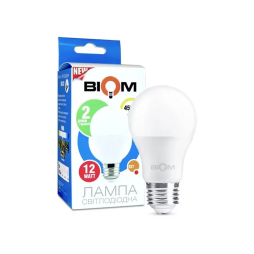 Світлодіодна лампа А60 12W E27 4500K 175-260V матова ВТ-512 Biom