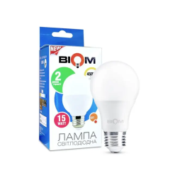 Світлодіодна лампа А60 15W E27 4500K 175-260V матова ВТ-516 Biom