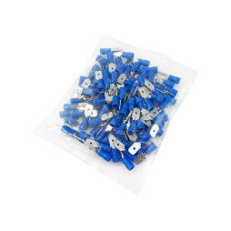 Клема кабельна плоска MDD-2-250 "тато" + т/трубка  (100шт) синя  LM2760 Lemanso