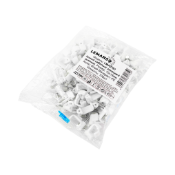 Кліпса кабельна 10x18мм плоска біла 100шт LMA2781 Лємансо