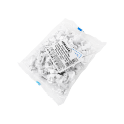 Кліпса кабельна 12x18мм  плоска біла 100шт LMA2782 Лємансо