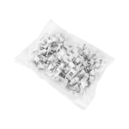 Кліпса кабельна 14x18мм  плоска біла 100шт LMA2783 Лємансо