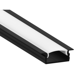 Профиль алюминиевый LEDUA АЛ-107 + рассеиватель для LED ленты врезной 2 м Черный