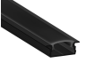 Алюмінієвий профіль для світлодіодної стрічки АЛ-89 2 метра чорний профіль 1,95м, чорний дифузор 2м врізний LEDUA