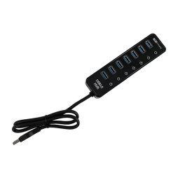 USB HUB на 7 портів USB 3.0, з вимикачами та підсвіткою, 4-1075, активний
