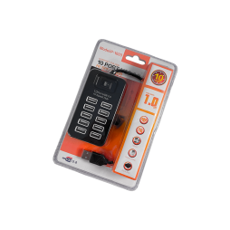 USB HUB на 10 портів USB 2.0 з вимикачем (Model:P-1603), у блістері, 4-1090, активний