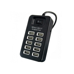 USB HUB на 10 портів USB 2.0 з вимикачем (Model:P-1603), у блістері, 4-1090, активний