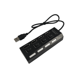 USB HUB на 4 порти USB 2.0, з вимикачами та підсвіткою, 4-1029, активний