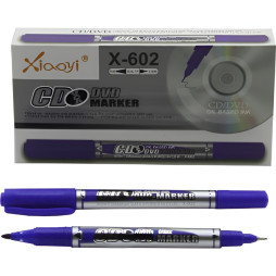 Маркер №14 двухсторонний синий 1,0 мм и 0,5 мм