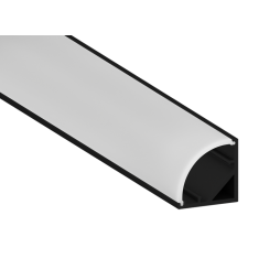 Алюмінієвий профіль для світлодіодної стрічки АЛ-58 2 метра чорний кутовий LEDUA
