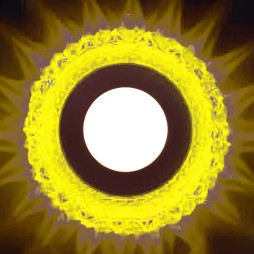 LED панель Lemanso "Вулкан" 3+3W з жовтою підсвіткою 350Lm 4500K 175-265V / LM1006 коло