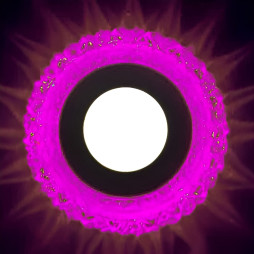 LED панель Lemanso "Вулкан" 3+3W з рожевою підсвіткою 350Lm 4500K 175-265V / LM1006 коло