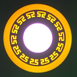 LED панель Lemanso "Грек" 6+3W з жовтою підсвіткою 540Lm 4500K 175-265V / LM555 коло