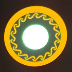 LED панель Lemanso "Завитки" 6+3W з жовтою підсвіткою  540Lm 4500K 175-265V / LM539 коло