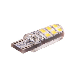 Светодиодная автолампа T10 W5W силикон 12В SMD2835-12led белый