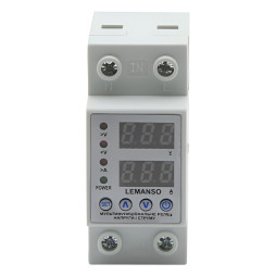 Мультифункціональне реле напруги і струму Lemanso LM31525-40A "Щит" гарантія 5 років