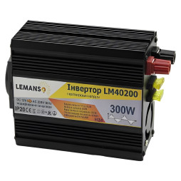 Инвертор чёрный корпус Lemanso с 12VDC до 230V AC 300W 360VA модифицированная синусоида LM40200 гарантия 1 год