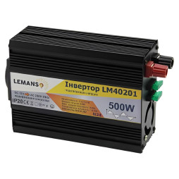Инвертор чёрный корпус Lemanso с 12VDC до 230V AC 500W 600VA модифицированная синусоида LM40201 гарантия 1 год