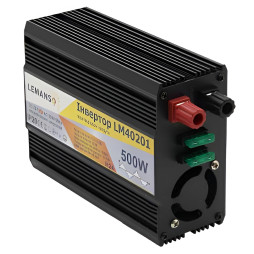 Инвертор чёрный корпус Lemanso с 12VDC до 230V AC 500W 600VA модифицированная синусоида LM40201 гарантия 1 год